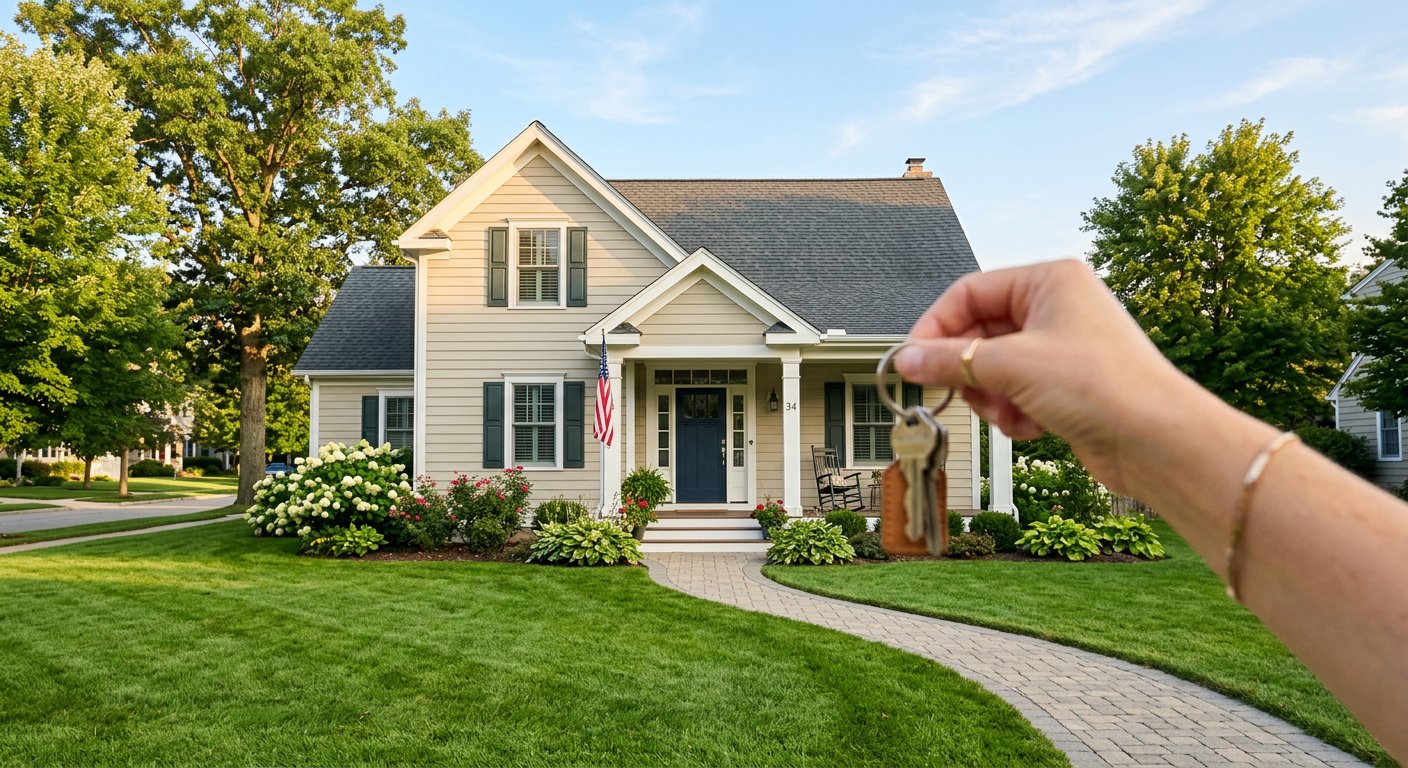 Family home representing mortgage loan services